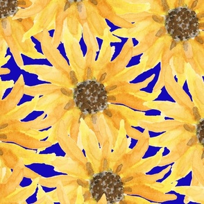Sunflowers on Royal Blue