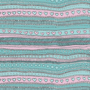 Imperfect knitting - turquoise & pink