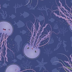 Kawaii Jellyfish Underwater - L