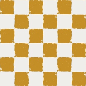 Mustard Yellow and Cream Plaid Checks (24" / Jumbo)