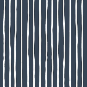 Navy Blue and White Vertical Stripes (24" / Jumbo)
