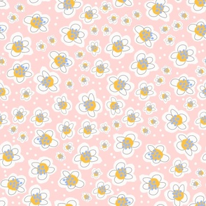 Scattered Daisy Pattern - Pink