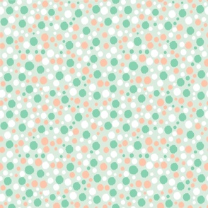 Cutesy Dots- coral and mint
