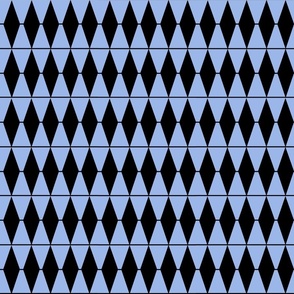 Black and Light  blue diamond stripes