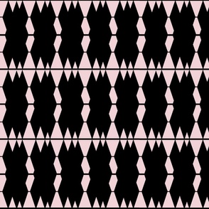 Black and pink wacky geometric stripes