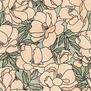 Floridbunda (peach and green)