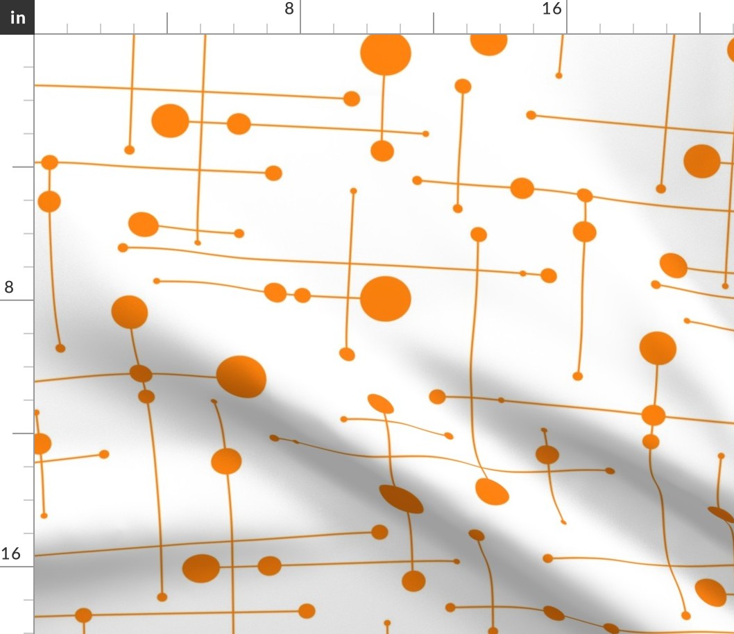 Ballastic Lines - Orange on White