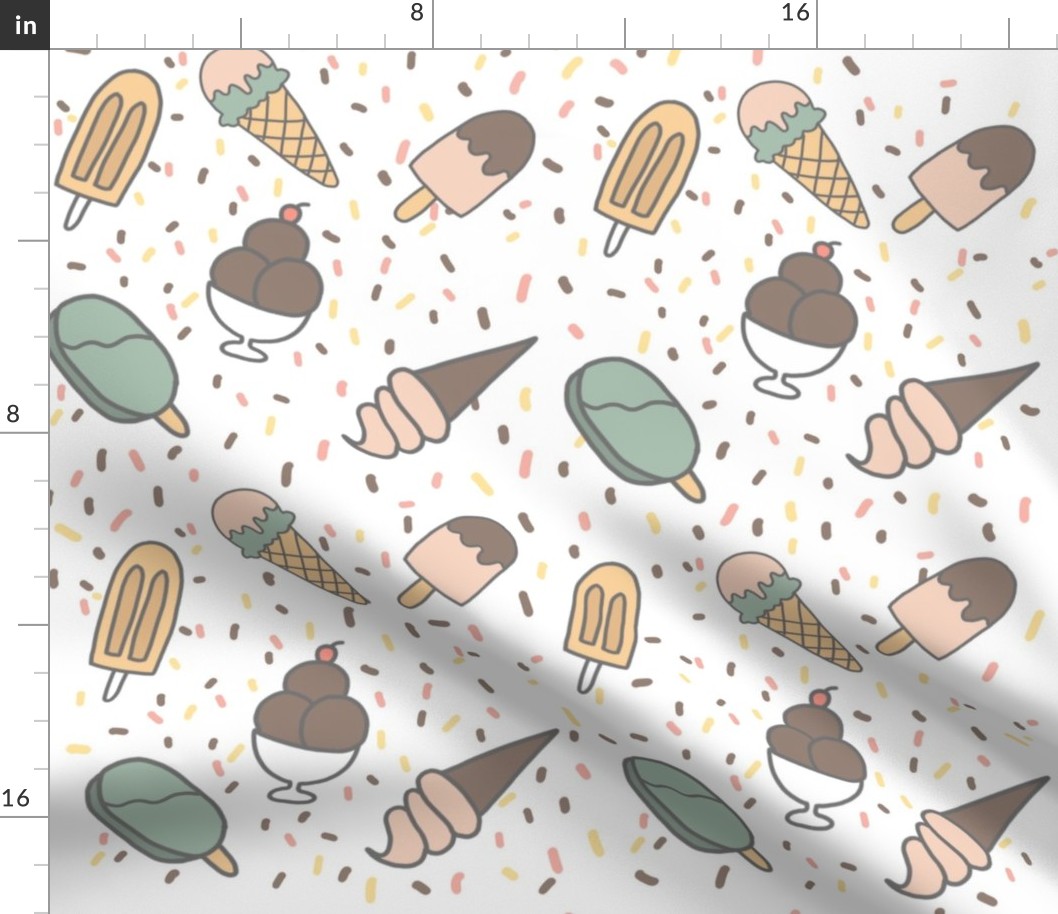 Ice cream pattern with sprinkles