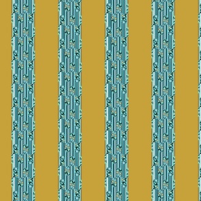 bristled stripe - golden aqua