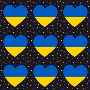 Ukrainian flag hearts