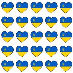 Ukraine hearts with coat of arms on white background 
