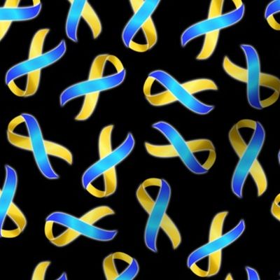 blue and yellow ribbon for IDD