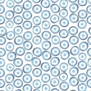 Retro circles. Blue on a light gray background