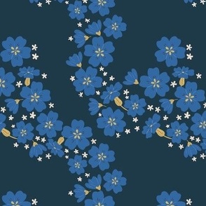 Blue Flower MEDIUM 6x6 - denim