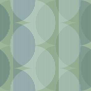 Large scale • Green and grey geometric waves