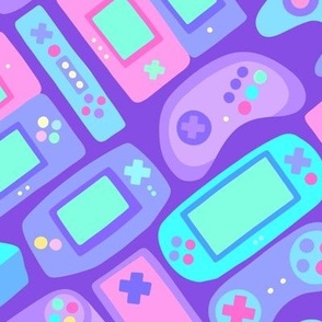  Video Game Controllers in Cool Colors 2X