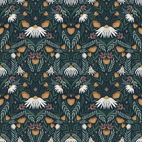 Coloured Daisies - Small Navy
