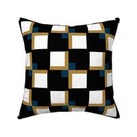 NOT SO PLAIN PLAID - TEAL, GOLD, BLACK AND WHITE 