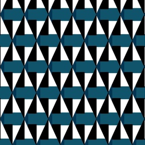 MIGHTY RHOMBUS - TEAL, BLACK AND WHITE 