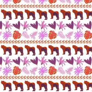 Junk cat stripes in orange and pink on white - 