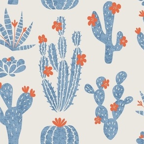Cacti Garden | Blue and Orange