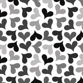 Black And White Hearts Fabric, Wallpaper and Home Decor | Spoonflower