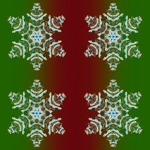 Festive Snowflake Glowing (3in) on Red Green