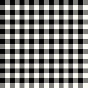 Classic Checks 1 in squares Black 000000 and Natural fefdf4