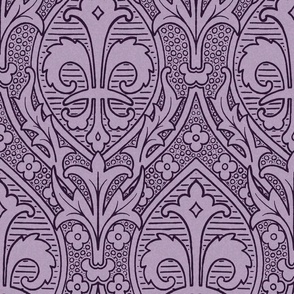 Gothic Revival Fleur de Lys 12W lavender