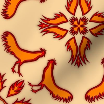 Folk Rooster - Orange 