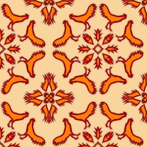 Folk Rooster - Orange 