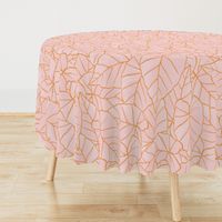 Pink jungle - soft color themed all over linear pattern of large tropical leaves - large scale 
