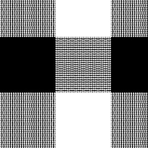 Fun Pearls and Dots Textured Buffalo Checks Black and White Mix Large 2 Whimsical Funky Retro Checks Pattern in Bright Colors True Black 000000 True White FFFFFF Bold Modern Geometric Abstract