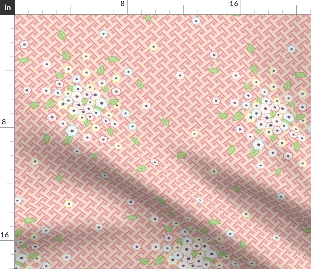 Simple Flowers on Lattice - peach - large scale