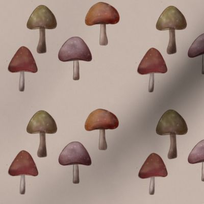 Watercolor Mushrooms-Large l