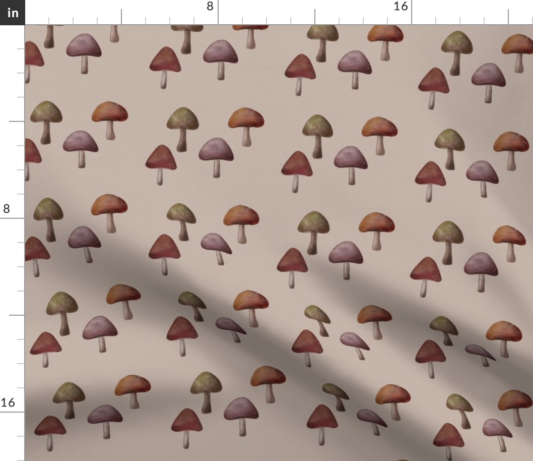 Watercolor Mushrooms-Large l