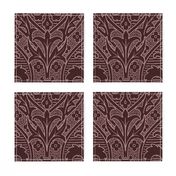 Gothic Revival Fleur de Lys 12W burgundy