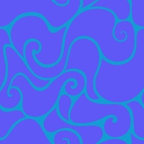 Retro Liquid Swirls in Blueberry