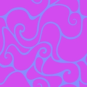 Retro Liquid Swirls in Magenta