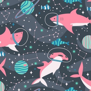 Pink Space Sharks - Large