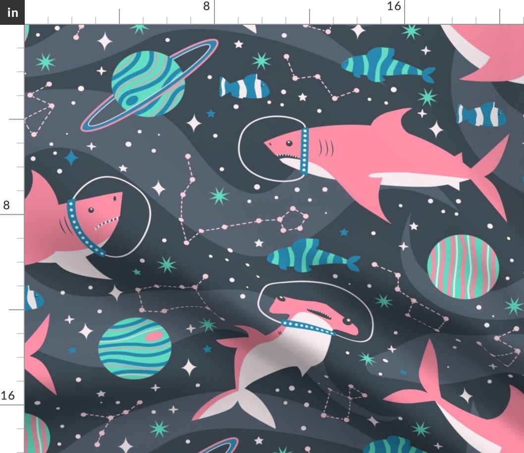 Pink Space Sharks - Large