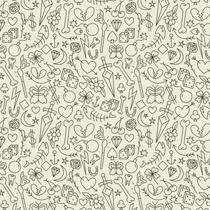 Tattoo Flash Fabric, Wallpaper and Home Decor | Spoonflower