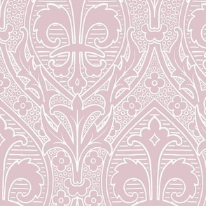 Gothic Revival Fleur de Lys, 6W, pink