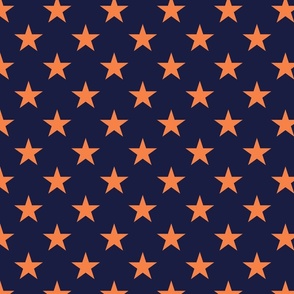  Orange stars on navy blue background