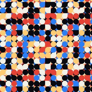 Teardrop and circle tile pattern 1