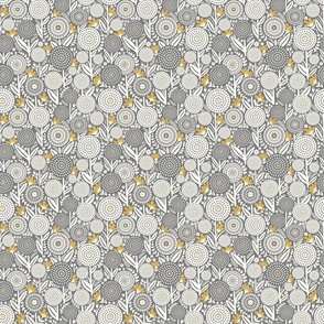 GEOMETRIC FLORAL // EXTRA SMALL // GRAY