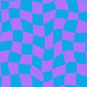 Wavy Checkered Pattern in Blue Raspberry