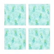 Pineapple, Pineapples, Aqua, Blue, Green, Tropical, Beach, Summer, Spring, Girls, Duvet, smaller print, JG Anchor Designs