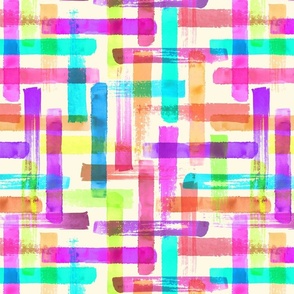 Abstract geometric cross shapes strokes multicolor pattern