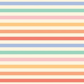 Pastel Stripes 1/2" {Ivory}